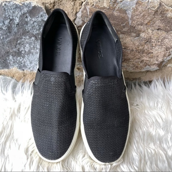 Vince slip on sneakers Preston woven 8 gray black - Picture 1 of 8